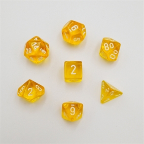 Translucent Yellow White - Polyhedral Rollespils Terning Sæt - Chessex